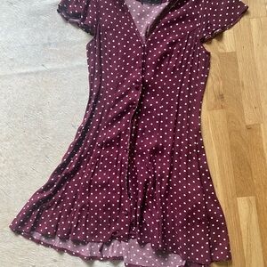 Reformation Polka Dot Button-Up Dress